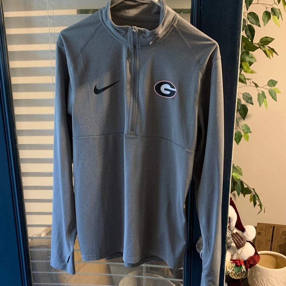 Nike Grey Dri-FIT Pullover with Black Swoosh